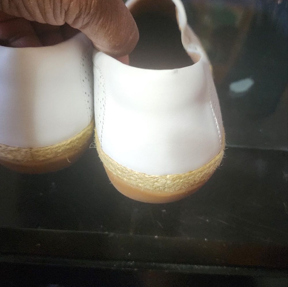 Women white flats clarks size 10 espadrille - Picture 8 of 9